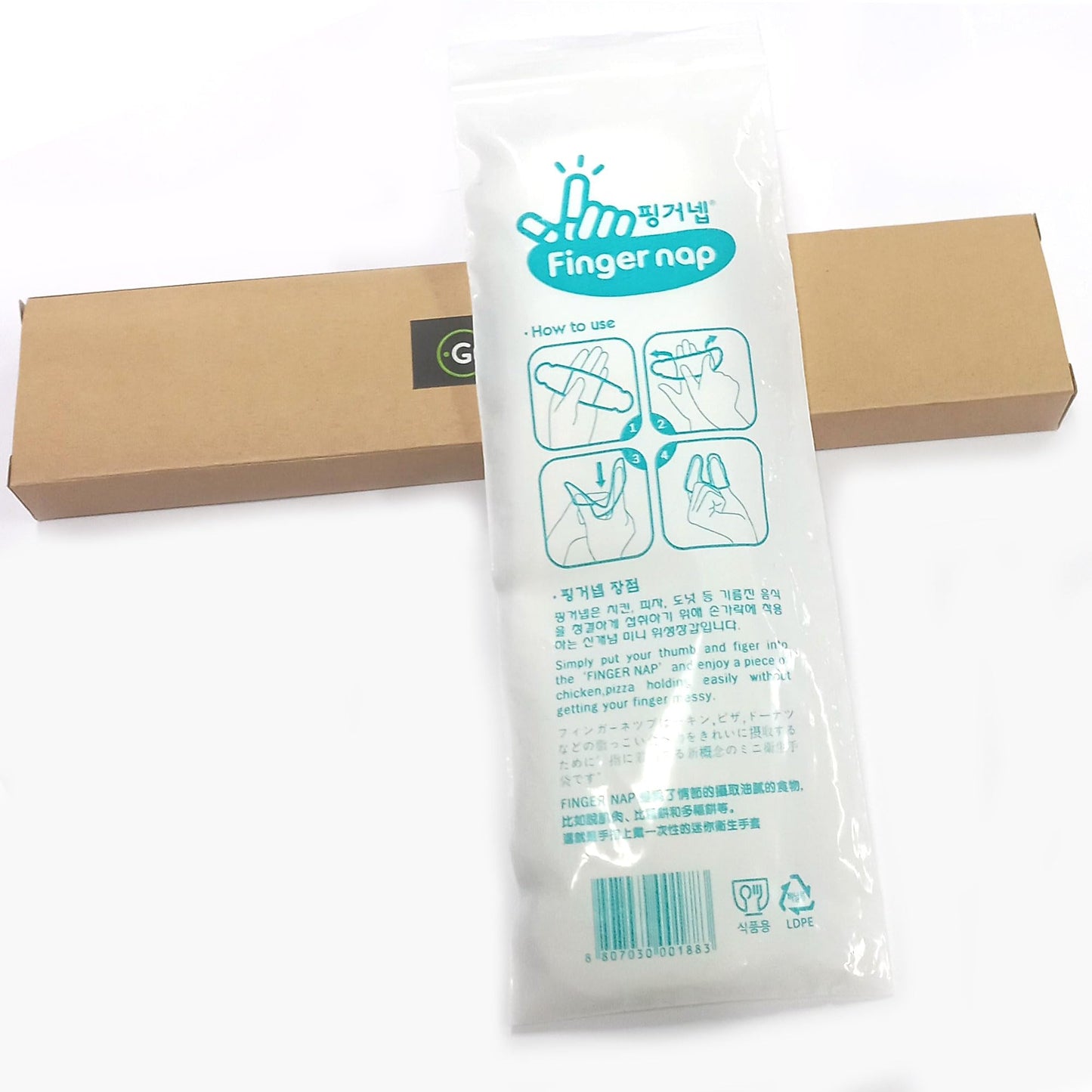 Disposable Mini Sanitary Glove Finger Nap Sanitary Disposable Clear Glove Hamberger, Chicken, Pizza, Finger Gloves (100ea)