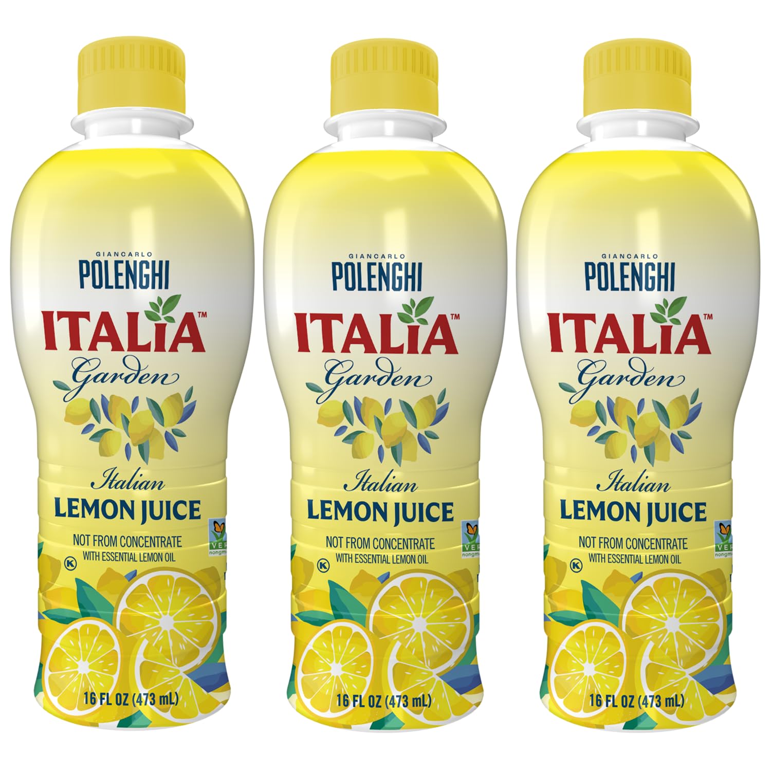Italia Garden Italian Lemon Juice, Not From Concentrate, Real, Perfect for Cooking, Drinks, Marinades & More, Pure Citrus Flavor with Convenient