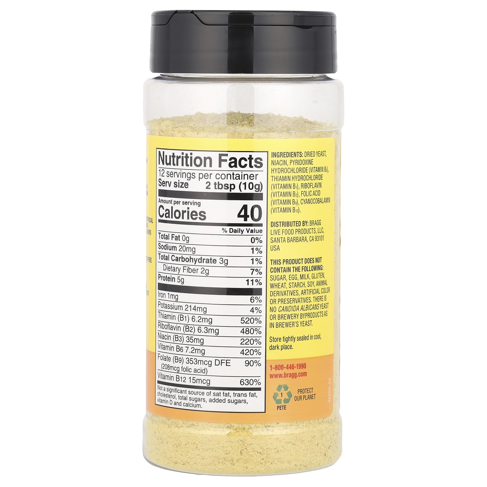 Bragg Nutritional Yeast Seasoning, 4.5 Oz (Pack Of 3)