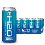 eH2O Energy Water - 80mg Natural Caffeine, Tastes like Water, No Artificial Anything, 0 Calories, 0g Sugar, Clean Energy Drink and Coffee Alternative