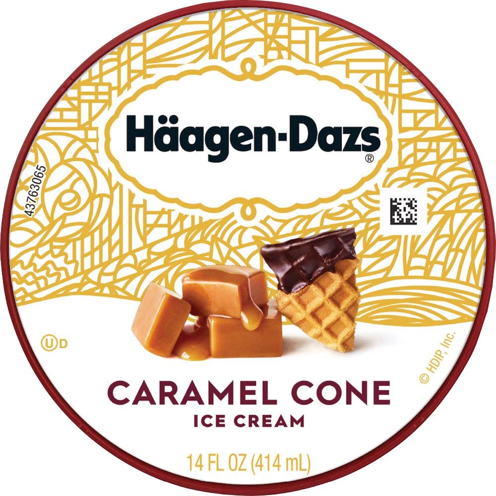 Haagen-Dazs Ice Cream, Caramel Cone, 14 oz (Frozen)