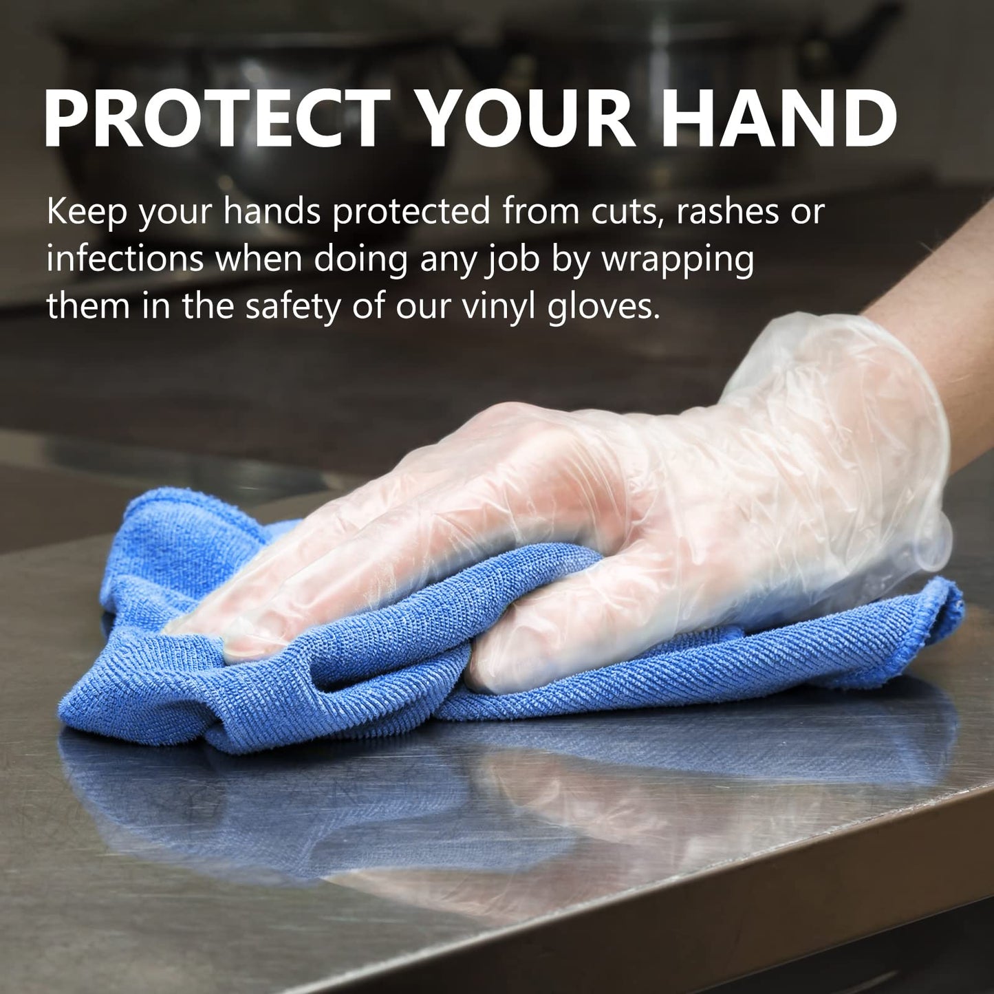 squish Disposable Gloves,Clear Vinyl Gloves Latex Free Powder-Free Glove Cleaning Health Gloves for Kitchen Cooking Cleaning Food Handling