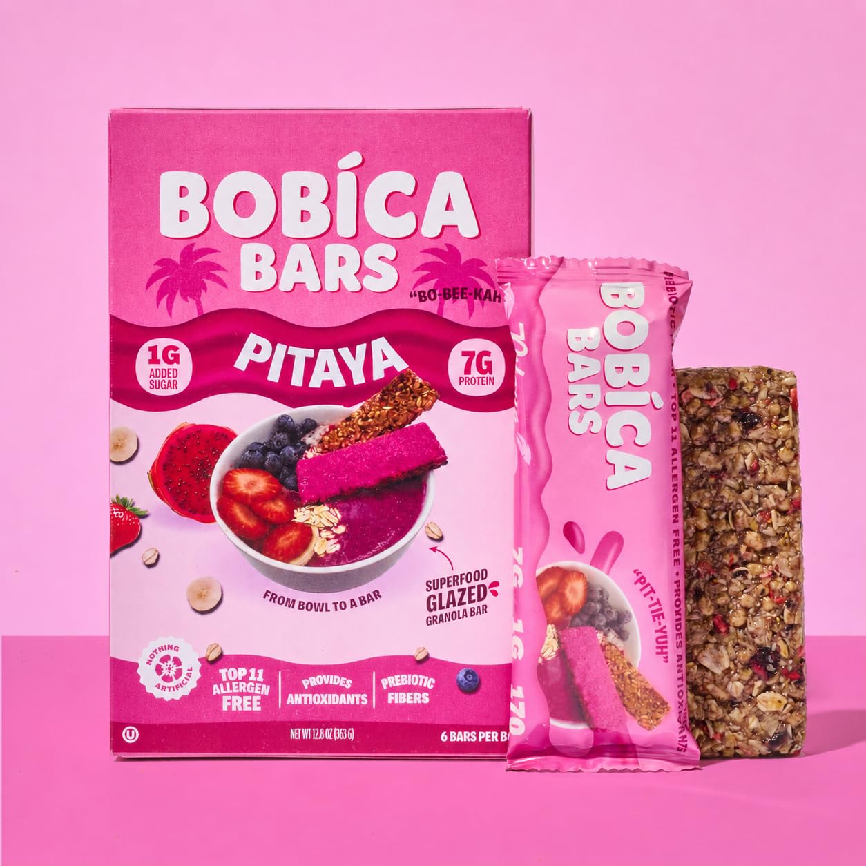 Pitaya Glazed Granola Bar Bobica Bar