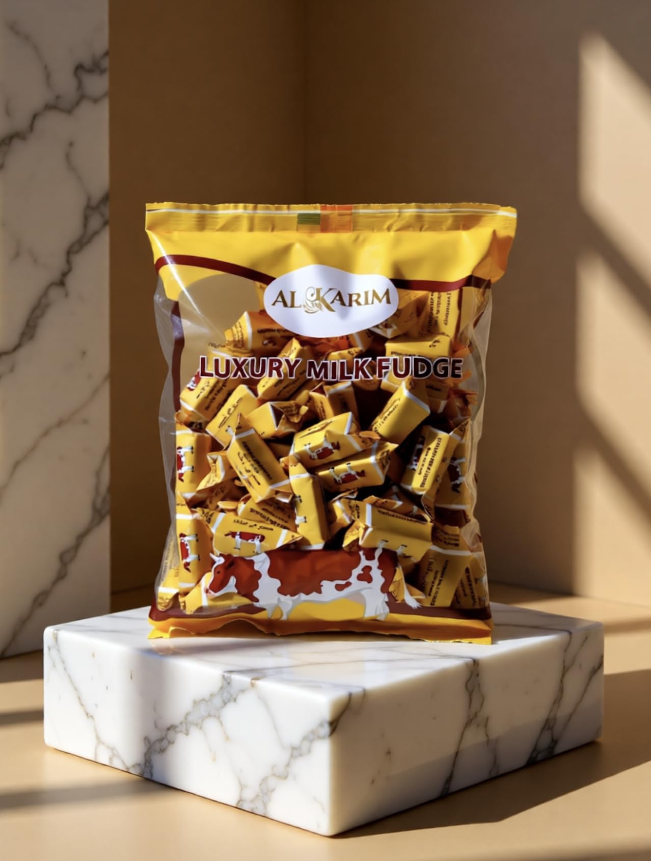 AL-KARIM Luxury Milk Fudge Candy, Individually Wrapped, 800 g (28.2 oz)