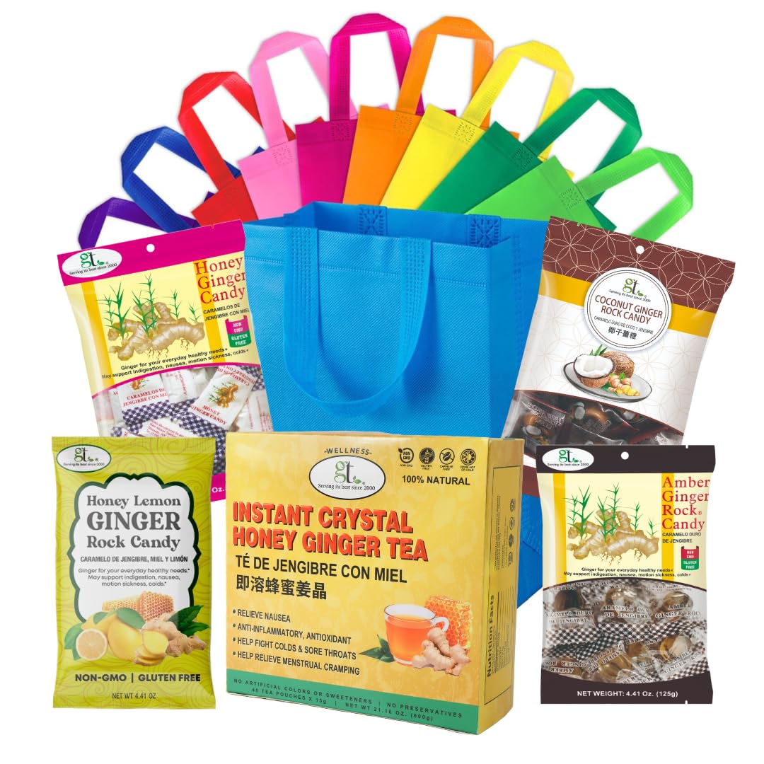 GT Instant Crystal Honey Ginger Tea Care Package, 21.18 Ounce Box (40 Tea Pouches)