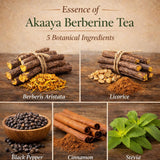 Akaaya Berberine Tea - Caffeine-Free Herbal Tea with Berberine, Cinnamon, Licorice & Black Pepper - Daily Wellness Tea - 21 Sachets - Non-GMO