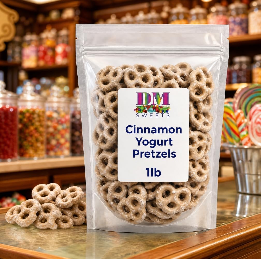 Cinnamon Yogurt Covered Pretzels - 1 lb Resealable Bag | Sweet & Spiced Crunchy Snack | Gourmet Yogurt Pretzel Treats | Perfect for Gifting, Parties