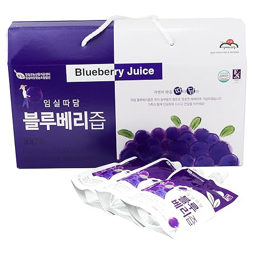 KOREA Ttadam Blueberry Juice (Blueberry) 3.52oz (100ml) per Pack, 30 Pack per Box