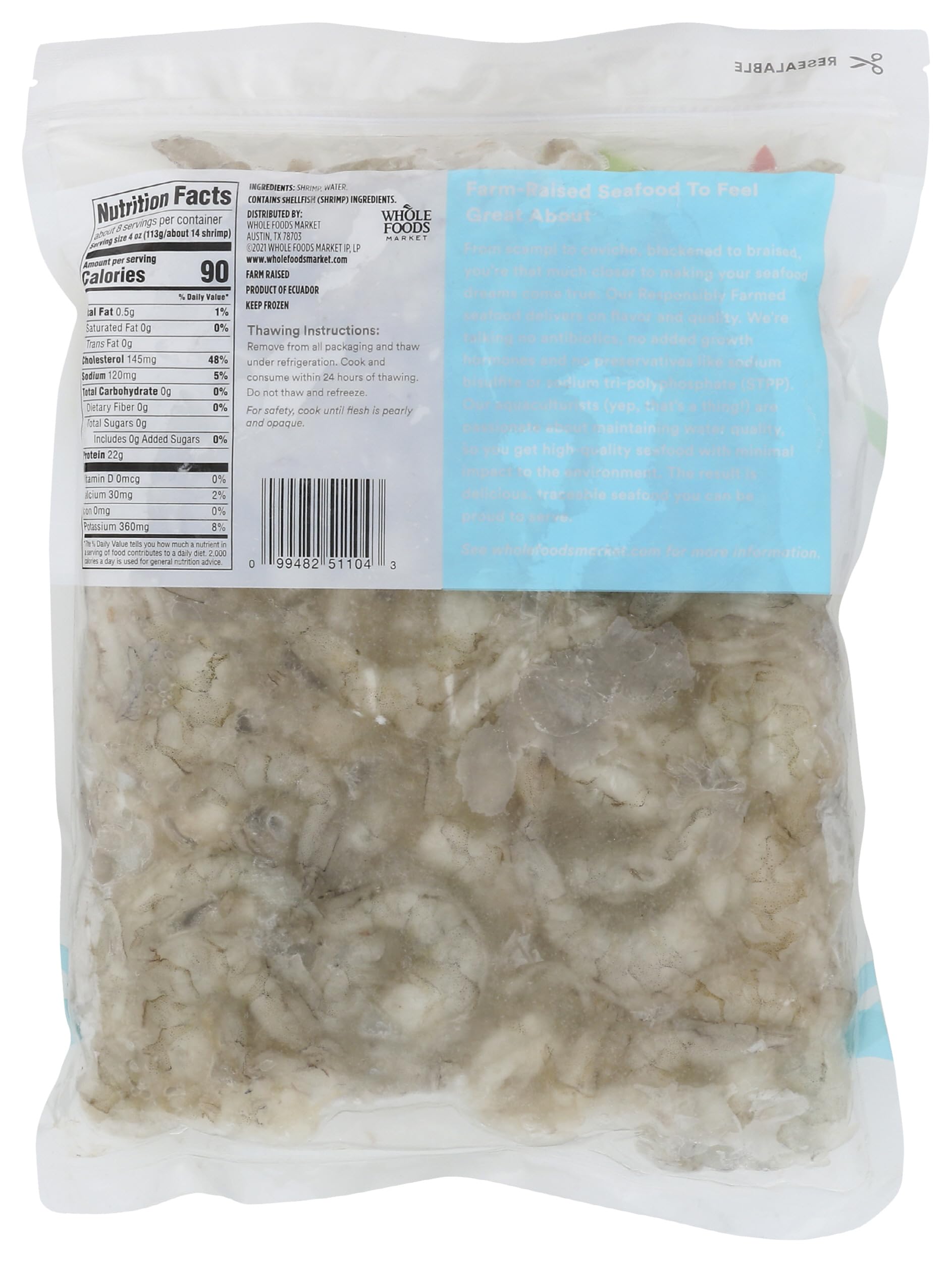 365 by Whole Foods Market Shrimp 51-60 Peeled & Deveined, 32 OZ