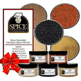 Ethiopian spice set - Contains: 5 Plastic Jars (1 each of: Nigella, Berbere, Ginger, Garlic, Cardamom ground)