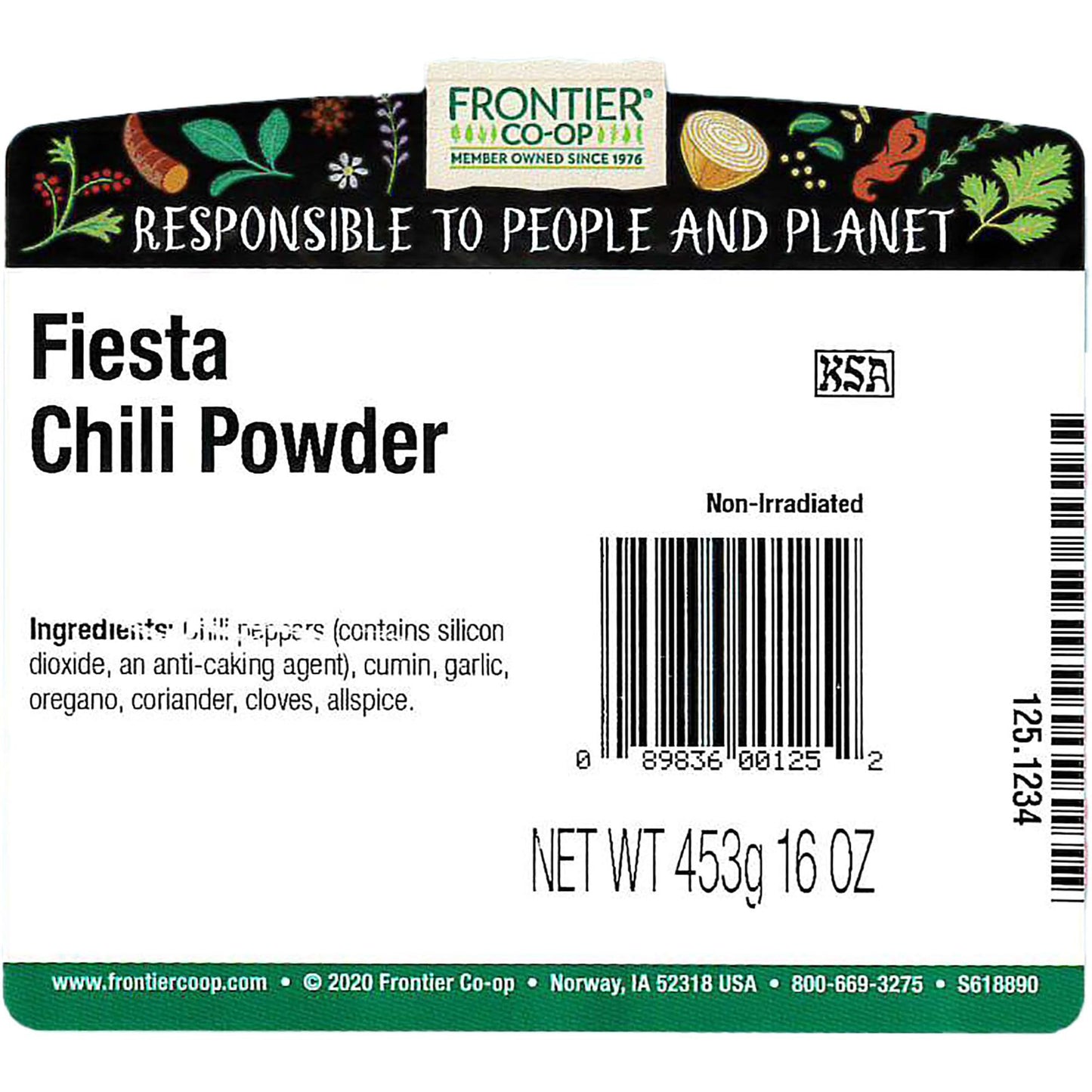 Frontier Chili Powder Blend, Fiesta, 16 Ounce Bag