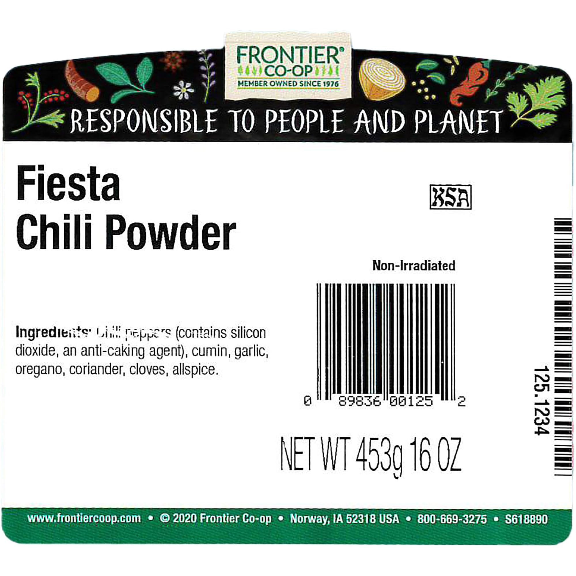 Frontier Chili Powder Blend, Fiesta, 16 Ounce Bag