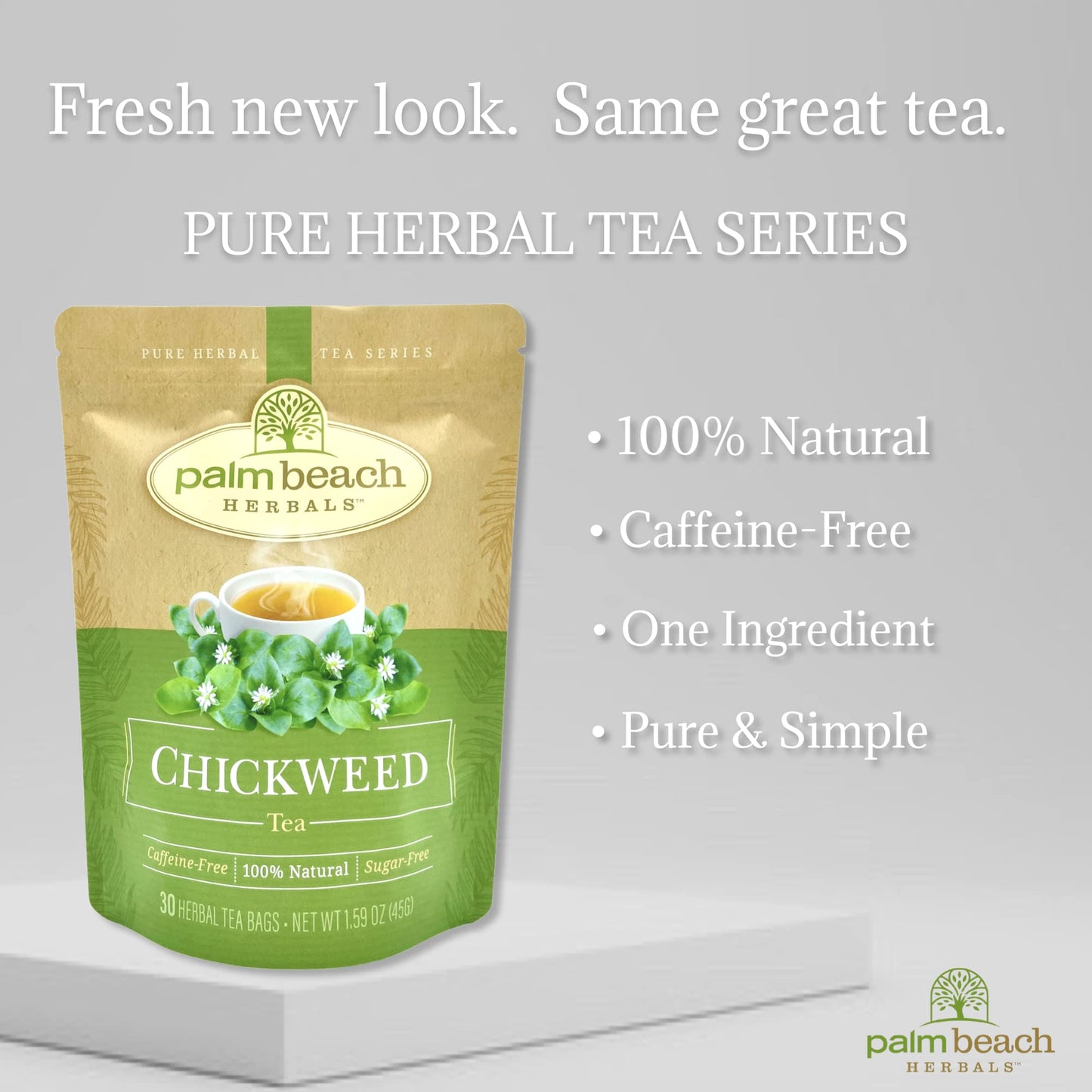 Palm Beach Medicinal Herbs - Chickweed Tea - Pure Herbal Tea Series, 30ct