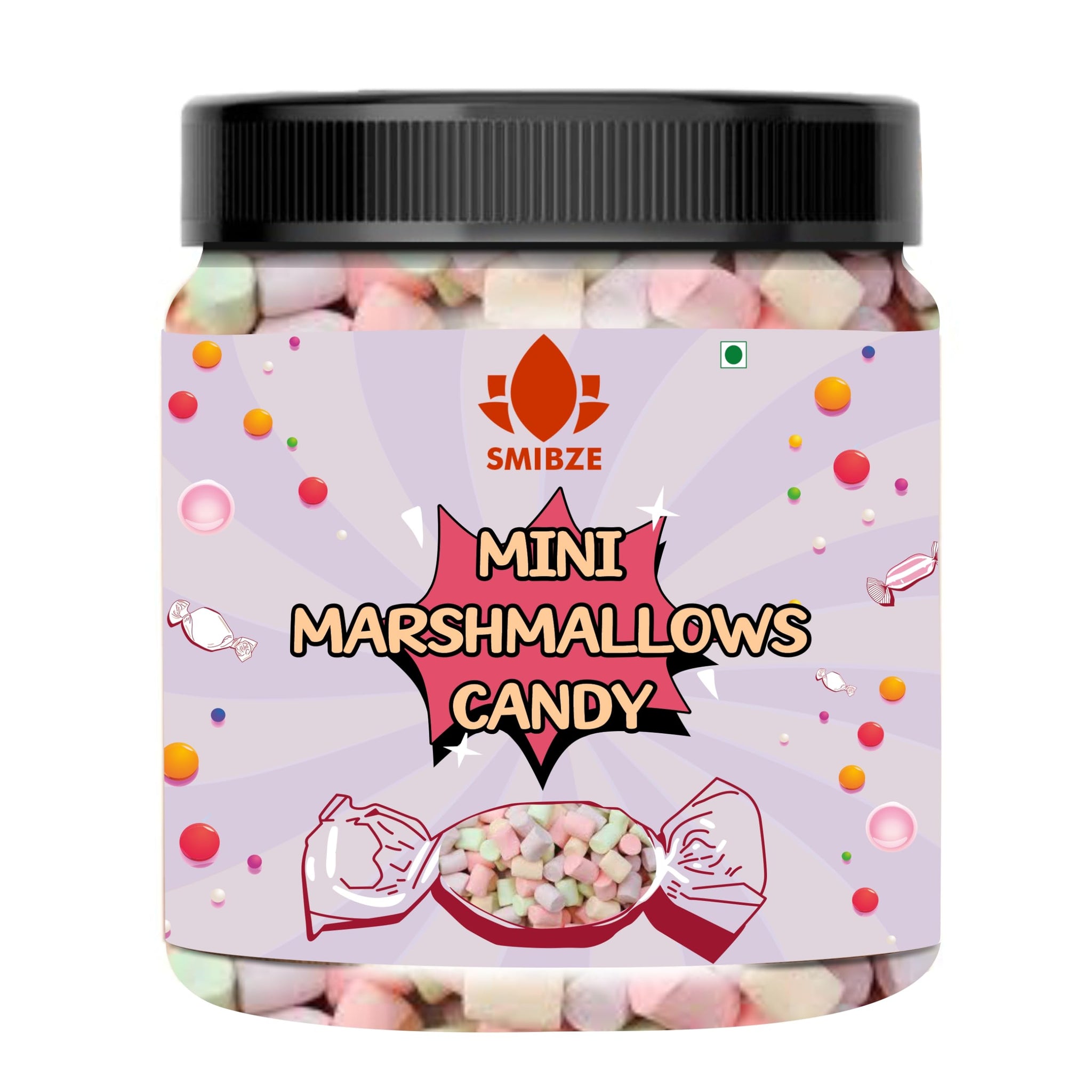 SMIBZE Natural Mini Marshmallows Candy 100 GM (Pack of 1) SMIBZE