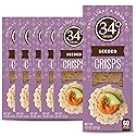34 Degrees Seeded Crisps | Light & Crunchy Thin Crackers for Charcuterie, Cheese Boards & Entertaining, 6 Pack (4.5oz each)