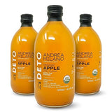 Andrea Milano Organic Apple Cider Vinegar - Raw Italian Natural Vinegar with the Mother, Unfiltered, Unpasteurized, Non-GMO, Vegan, Bulk, Glass Bottle