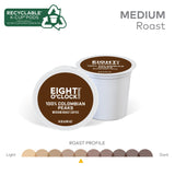 EIGHT O CLOCK 100% COLOMBIAN PEAKS K CUP COFFEE CAFFEINE CUP IN BOX 3.9 OZ - 0011141106721