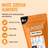 Oh! Nuts White Jordan Almonds - 2 lb - For Easter, Weddings, Baby Showers & Birth - Packed in New York Zip-Seal Bag for Exceptional Freshness