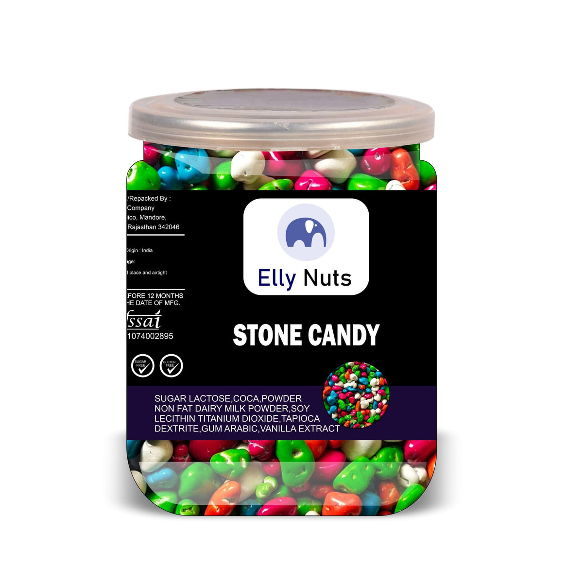 ELLY NUTS Stone Candy 500 Gram Airtight Container