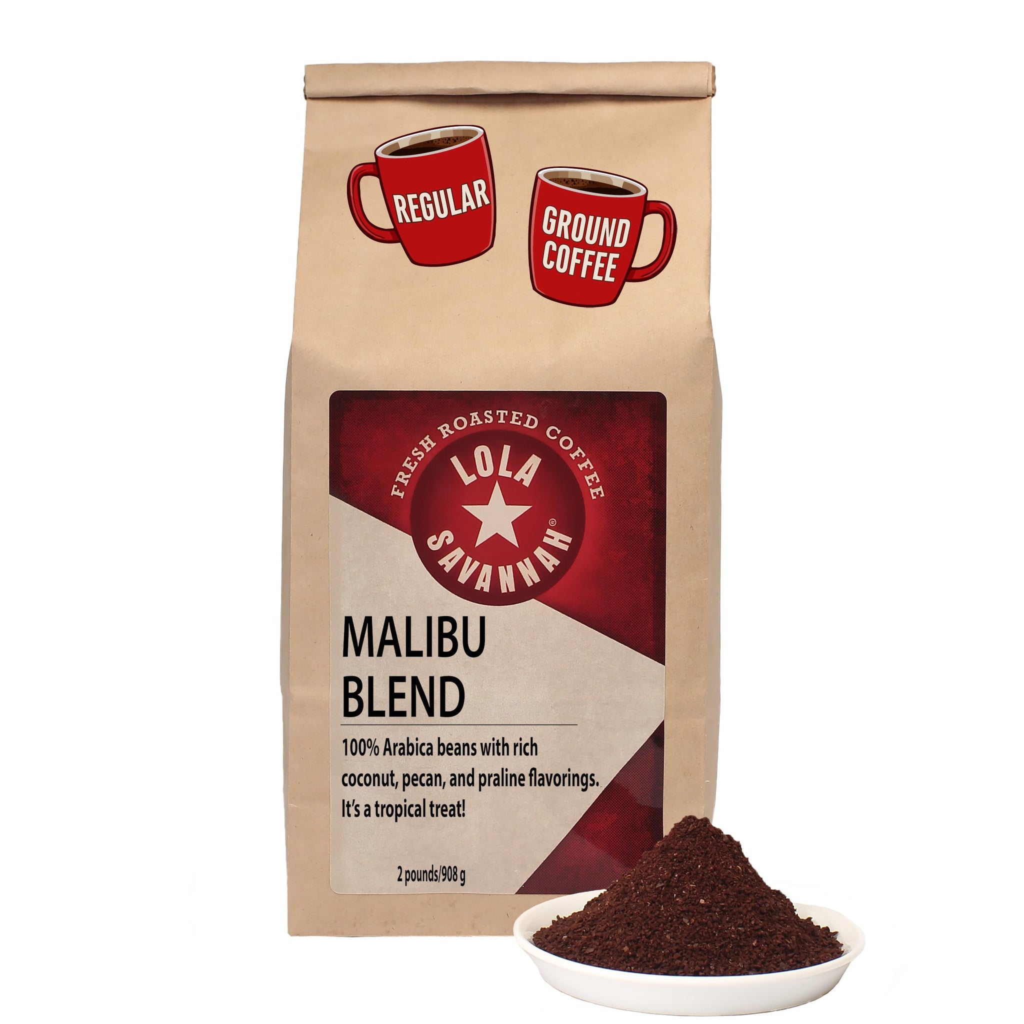 Lola Savannah Malibu Blend Ground Caffeinated Coffee, 2lb