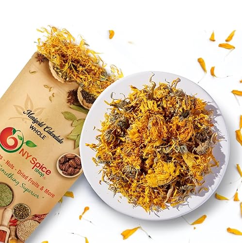 NY SPICE SHOP Marigold Flowers - Dried Calendula Flowers - Natural Calendula Flowers - Calendula Flowers - Calendula Flower Dried Natural - Dried