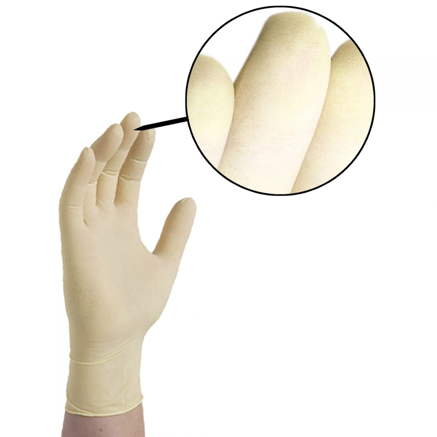 GLOVEWORKS HD Ivory Latex Industrial-Grade Disposable Gloves, 8 Mil, Powder-Free, Double Chlorinated, Small, Box of 100