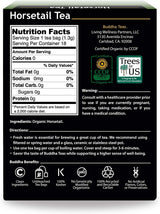 Buddha Teas - Horsetail - Organic Herbal Tea - For Cognitive Balance & Overall Health - With Antioxidants, B Vitamins & Silica - Caffeine Free - 100%