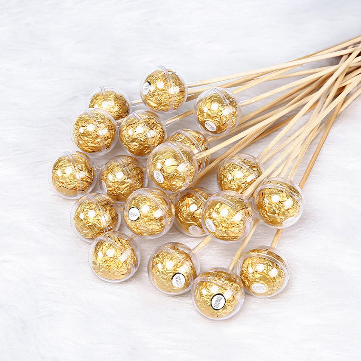 30 Pieces Clear Chocolate Box Holder DIY Bouquets Supplies Plastic Fill Ball Candy Bouquet Wrappers Truffle Chocolate Packaging Case, Anniversary