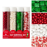 Sweets Indeed Holiday Elf Candy Topper 4-Pack - Marshmellows, Crumblefetti Candy Toppings for Ice Cream, Cupcakes, Hot Cocoa & Cookies | Fun Holiday
