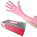 Waxness Cosmetology Nitrile Gloves - Pink, Medium Size, 100 pcs - Powder Free, Latex-Free Disposable Gloves for Waxing and Beauty Use