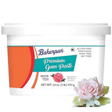 Bakerpan White Gum Paste for Cake Decorating, Create Flowers, Leaves, Elegant Ruffles - 1 Pound, Vanilla Flavor (Made in USA)