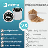 Incredibrew Organic Mushroom Coffee Pods, Keto Friendly with No Sugar; 2000mg Mushrooms (Lion's Mane, Chaga, Reishi, Miatake, Shiitake); Medium-Dark