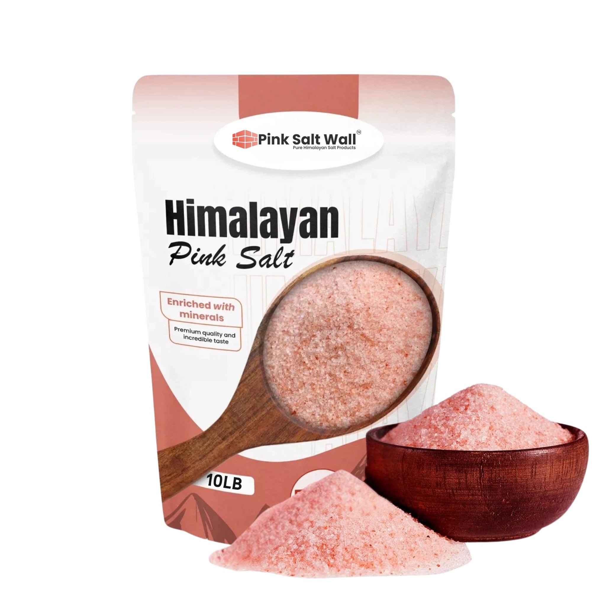 5 lbs Himalayan Pink Salt Fine Grain 100% Natural Hand-Mined Unrefined Pink Salt, Triple Spring Water Washed, Pure Flavor, 80+ Minerals.