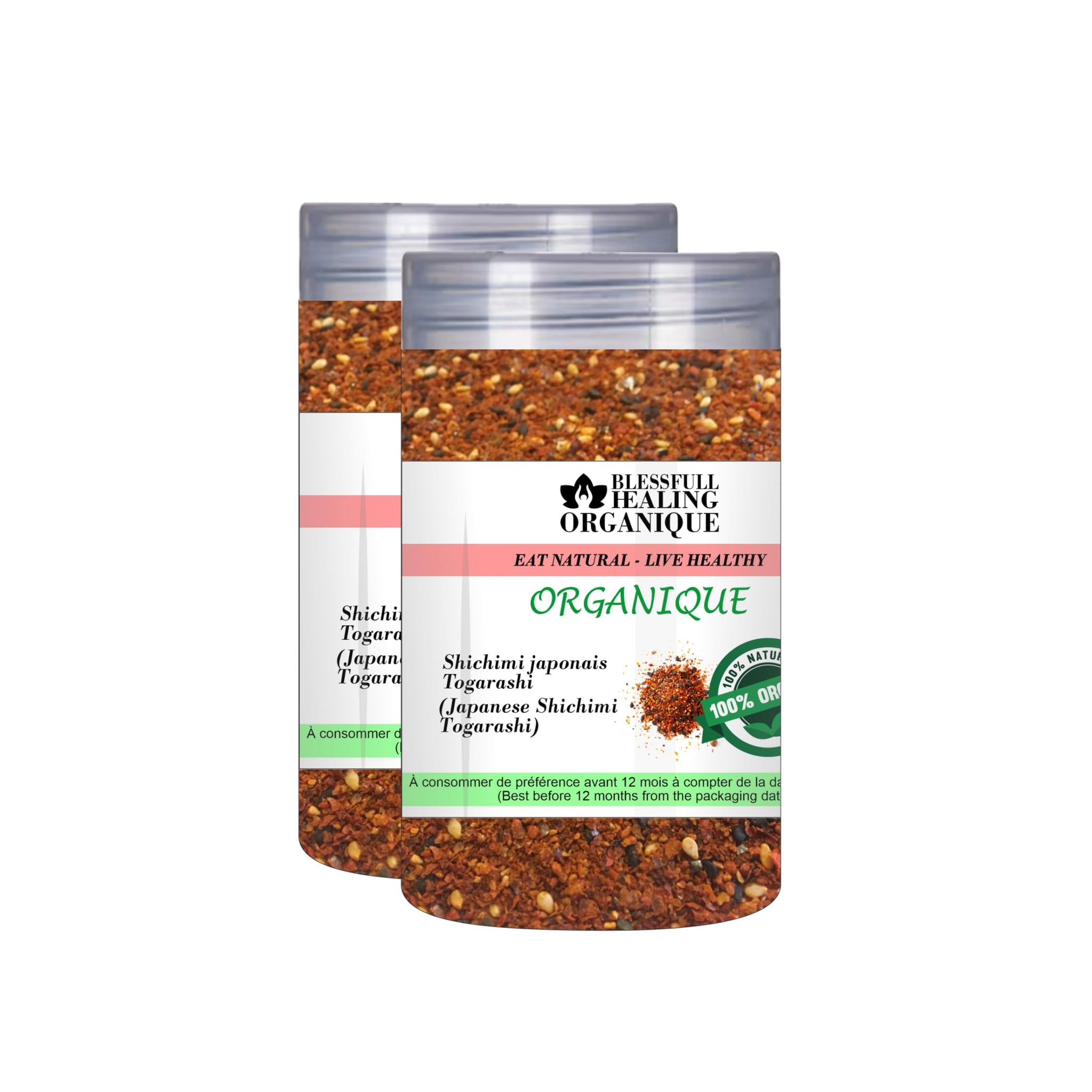 Blessfull Healing Organic Japanese Shichimi Togarashi 100 Gram (3.52 oz) Each (Pack Of 2) = 200 Grams, Vegan
