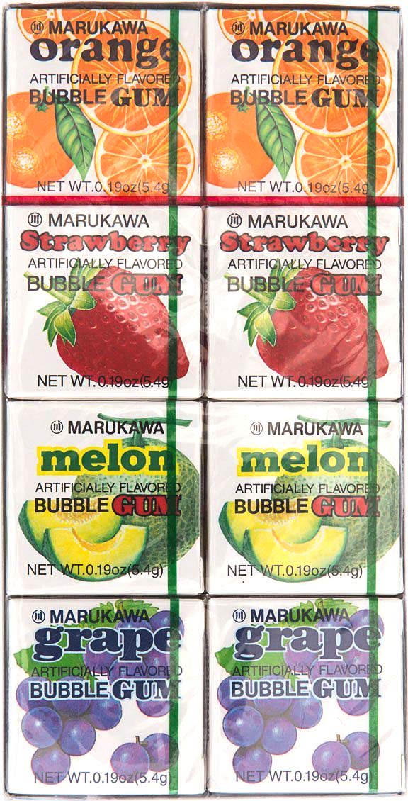 Marukawa 8 Pack Bubble Gum 1.52oz (12 Pack)