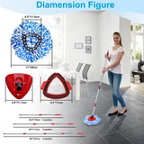 Mop Head Replacement for O Cedar, Spin Mop Replacement Head for O Cedar RinseClean 2 Tank System, 4 Microfiber Mop Refills,1 Scrub Brush,1 Base