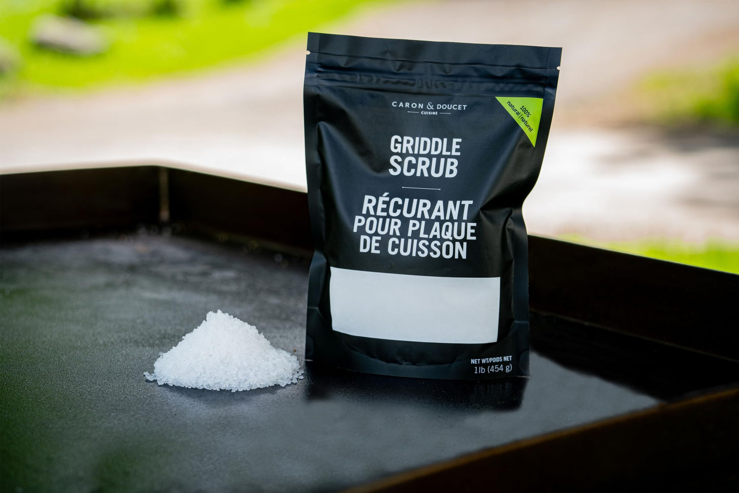 CARON & DOUCET Griddle Cleaning & Restoring Salt Scrub | 100% Natural | Best for Removing Rust Without Scratching & Care Before Cleaning, Washing