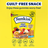Sunkist Fruit Gummies Mixed Fruit, 28 oz Resealable Stand-Up Bag, Real Fruit First Ingredient, Fruit Shaped Candy, Vitamin C