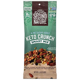 Second Nature Keto Crunch Smart Snack Mix, 1.75 oz Individual Packs (Pack of 12) - Keto Gluten Free Snack - No Sugar Added Dark Chocolaty Drops
