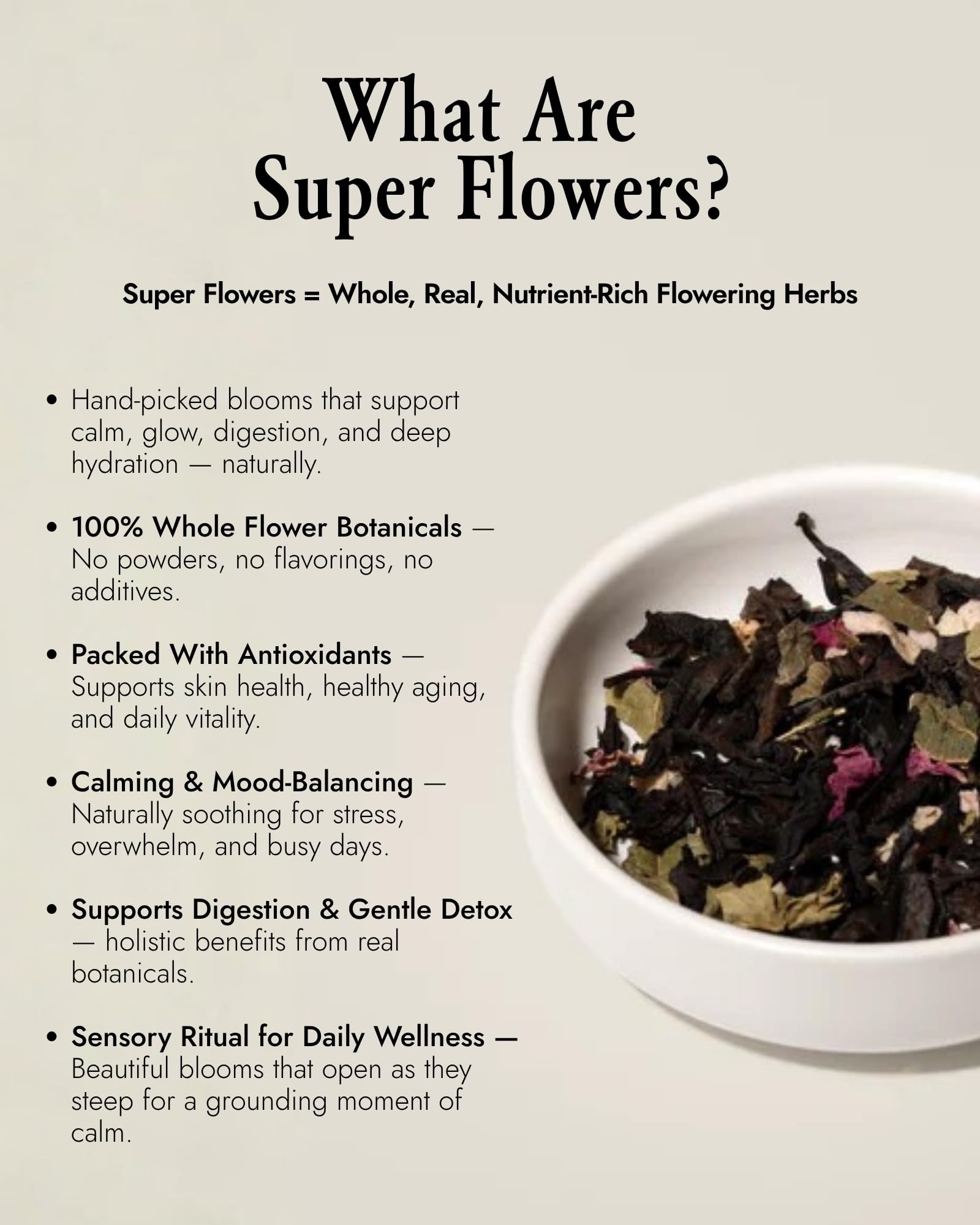 The-Qi Detox Tea Blend - 100% All Natural Dried Flowers & Loose Herbs for Cleanse & Wellness - Oolong Tea, Mulberry & Mint Leaves, Rose Petals
