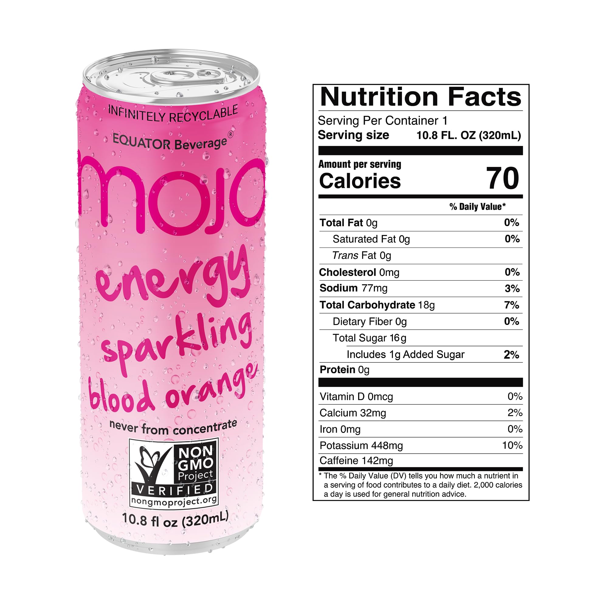 MOJO Energy Sparkling Blood Orange | Hydration Drink & Sports Drink | Electrolytes Beverage | Vitamin B & C | Hydration Drink for Skin & Body | Pre