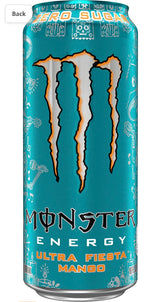 Monster Energy Drink Zero Ultra Variety - Paradise, Violet, Rosa, Fiesta 16 ounce (Pack of 16) and Stinger Pomegranate Passionfruit Chews