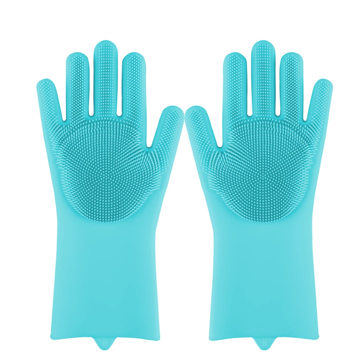 Magic Silicone Dishwashing Scrubber, 2 in 1 Reusable Rubber Gloves for cooking, Heat Resistant Kitchen Tool for Household (green)