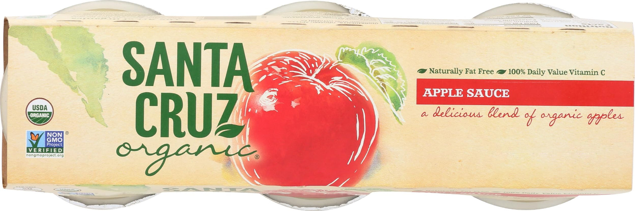Santa Cruz Organic Apple Sauce Cups, 6 x 4oz (Pack of 1)