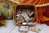 Leftovers Are For Quitters Bust Out The Stretchy Pants Thanksgiving Mini Chocolate Candy Bar Sticker Wrappers, 45 1.4" x 2.6" Wrap Around Labels by