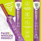 Mission Meats Turkey Sticks, 100% Free Range Turkey Jerky, Zero Sugar, Delicious Healthy Snacks, 9g Protein, Individually Wrapped, Gluten Free
