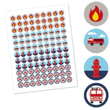 Fired Up Firefighter Truck Party Favors - Round Candy Stickers - 108pc