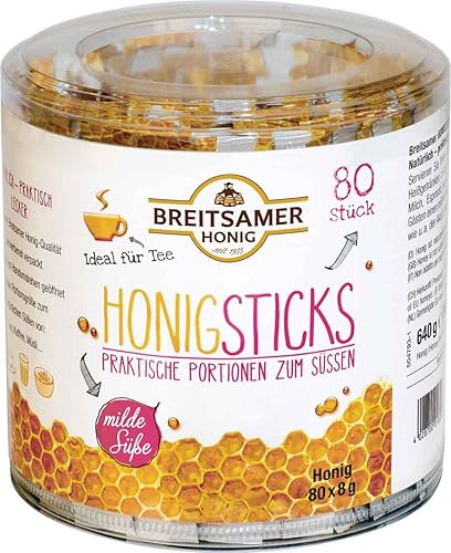 Breitsamer Acacia Honey Sticks, 0.28 Ounce, 80 Count