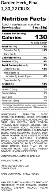 Purely Sprouted Garden Herb Sprouted Snack Mix