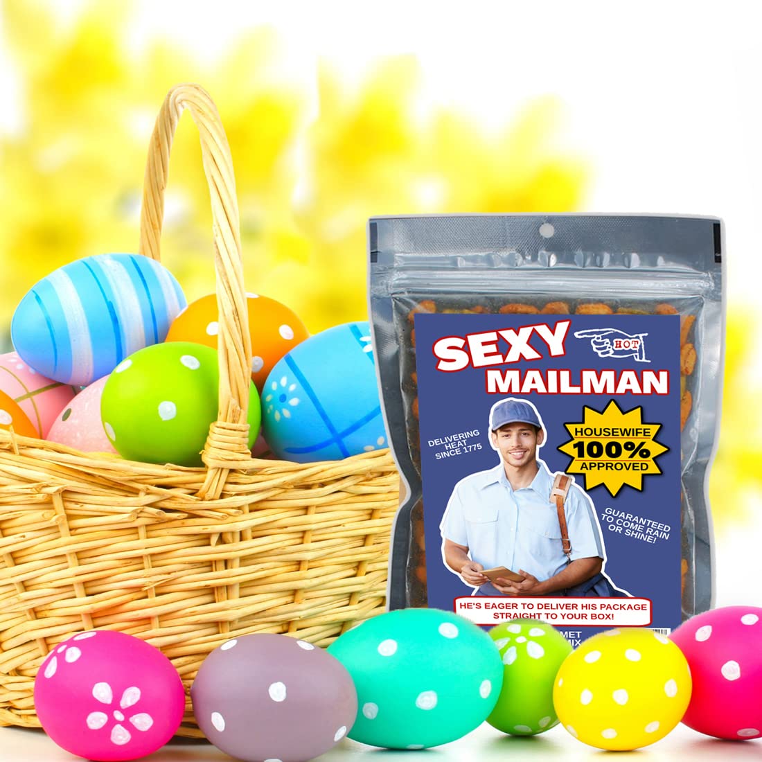 Sexy Mailman Trail Mix - Gourmet Spicy Snack Blend for Women - Funny Gag Gifts for Adults Stocking Stuffers - Package Delivery WAHM SAHM Gifts